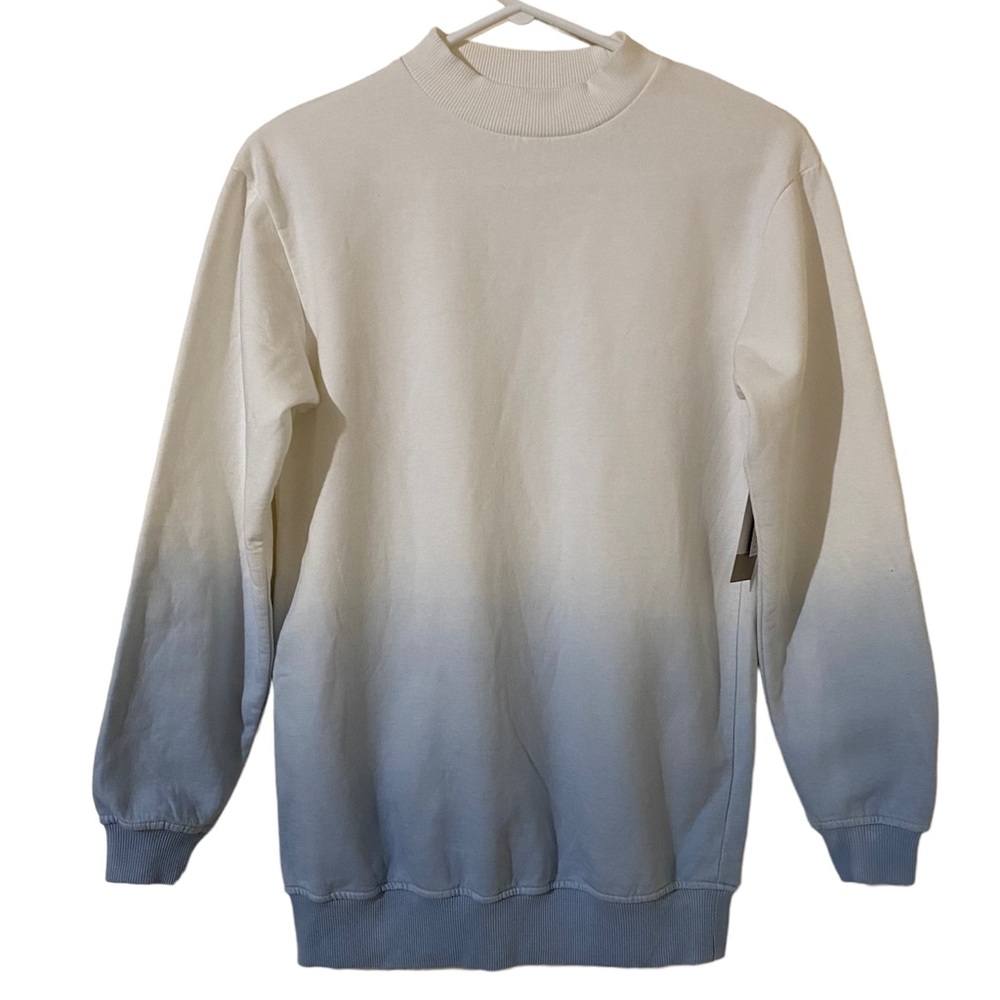 NWT BP Blue White Dip Dye Pull Over Sweater Women Size XXS